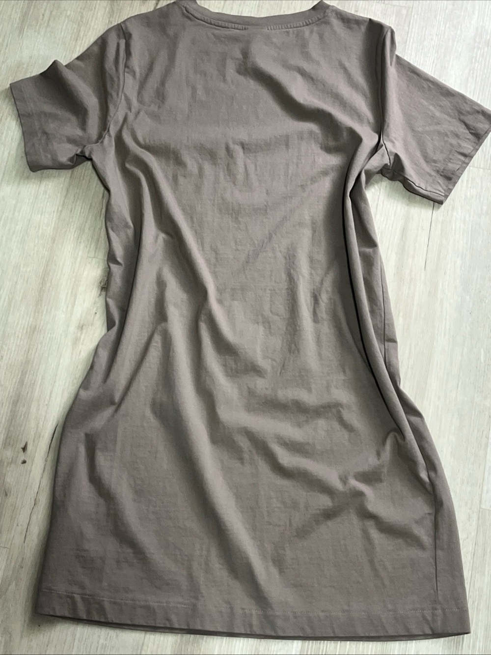 H&M Short Sleeve Minimalist T-Shirt Dress - Taupe Brown